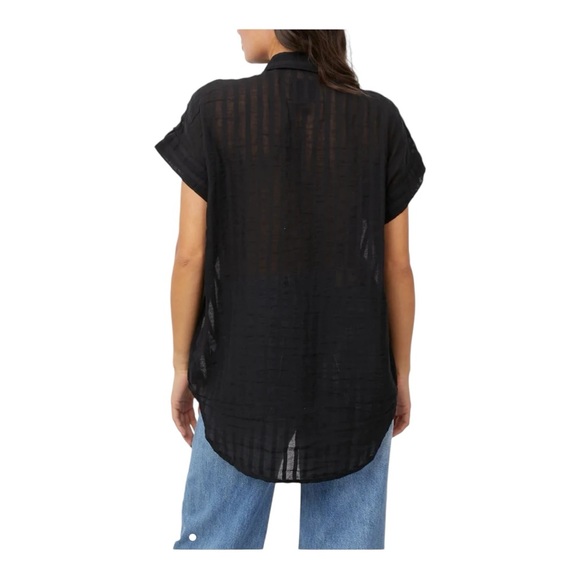 Rails Cito Stripe Cotton Button Down Shirt Black Shadow Stripe Size M - Picture 5 of 5